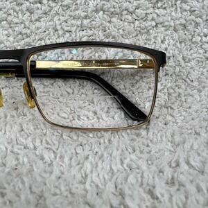 Jaguar 35047-100 Titanium Eyeglasses Frames Black Gold Rectangle 59-18-150
